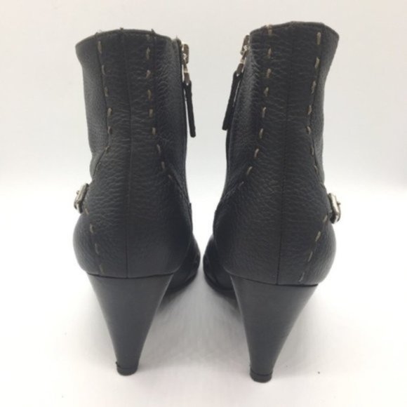 FENDI Booties Heeled Boots 38.5 Contrast Point Toe - Picture 4 of 8